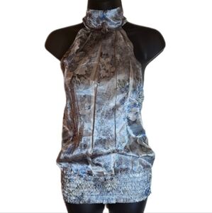 Lovely blue halter with ruched bottom